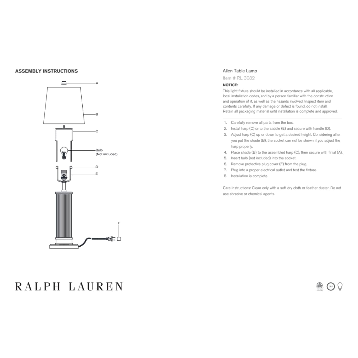 Ralph Lauren Table Lamp Ralph Lauren Allen Table Lamp 2 Finishes