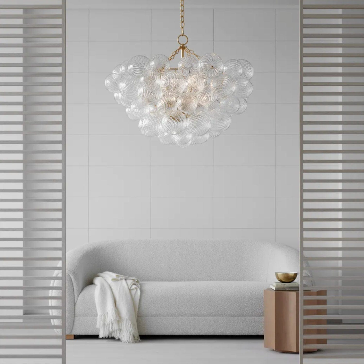 Visual Comfort & Co Chandelier Talia Large Chandelier And Clear Swirled Glass