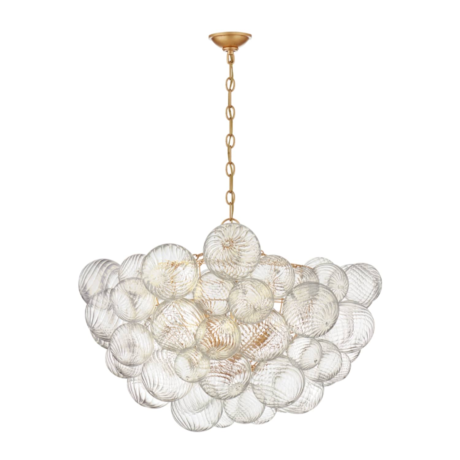 Visual Comfort & Co Chandelier Talia Large Chandelier And Clear Swirled Glass