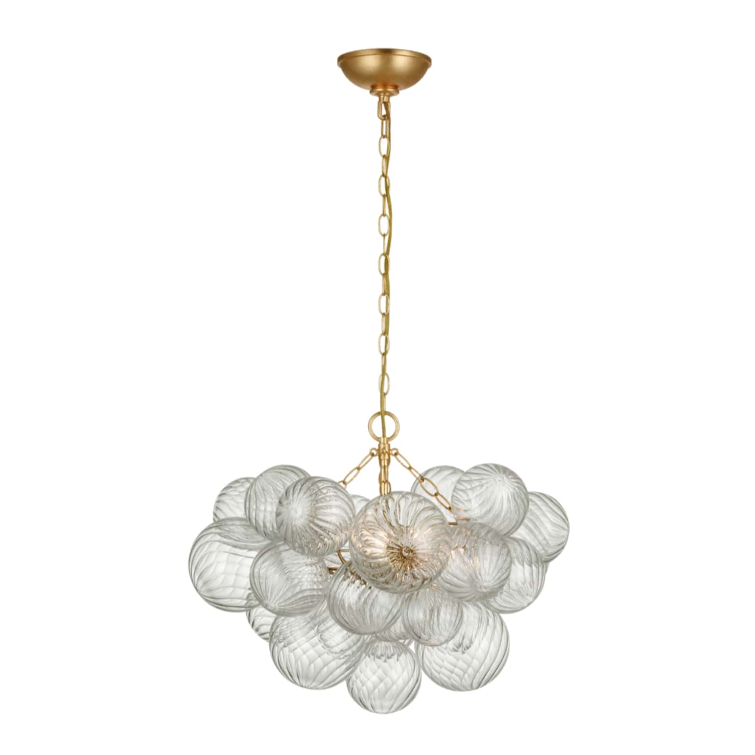 Visual Comfort & Co Chandelier Talia Small Chandelier with Clear Swirled Glass