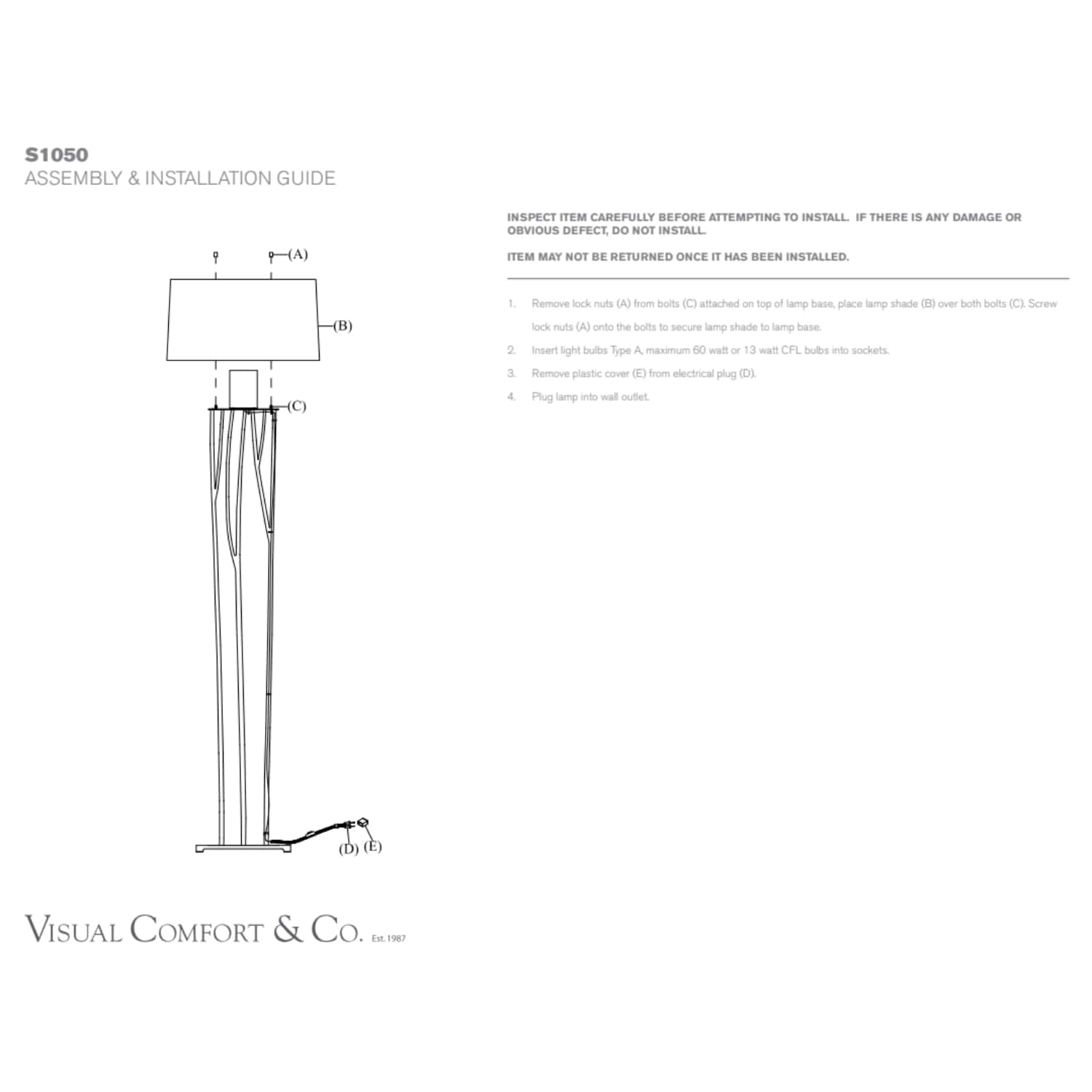 Visual Comfort & Co Floor Lamp Aspen Floor Lamp