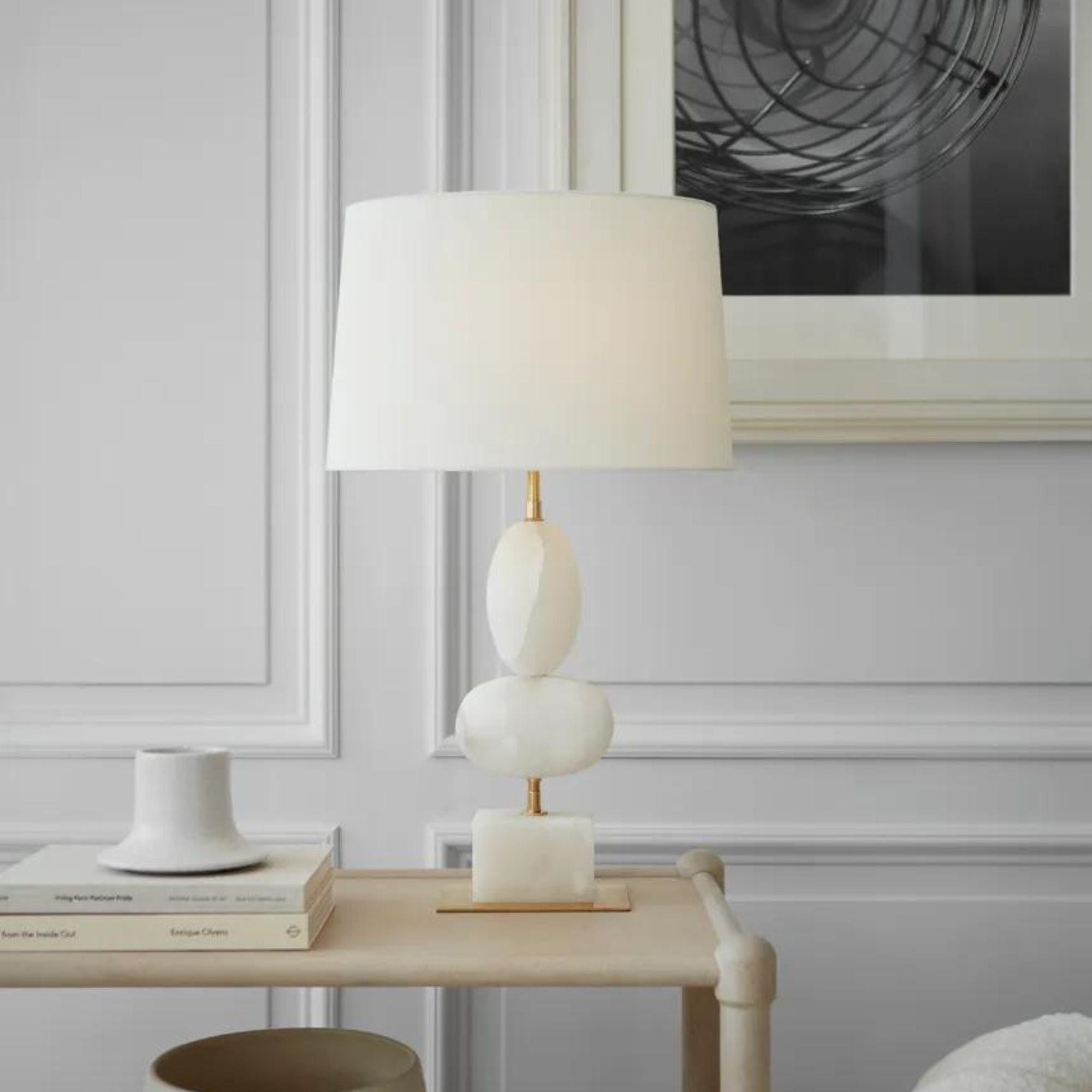 Visual Comfort & Co Table Lamp Dani Medium Table Lamp in Alabaster